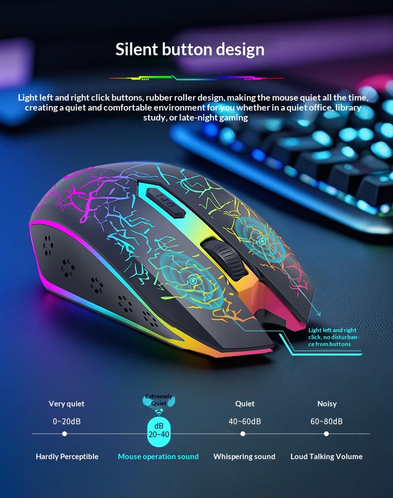 Digitex Wrangler Kabellose Lade- und Geräuschlose Dual-Modus-Bluetooth-Maus für Büro, Gaming und Laptop_voghion.com