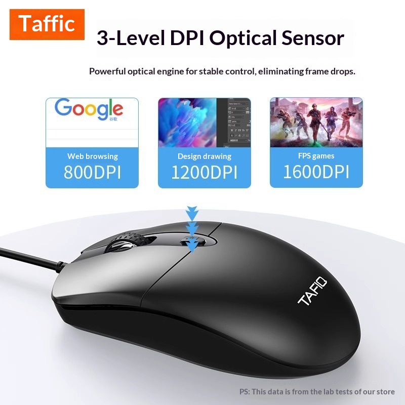 Digitex Digitex bedrade stille randapparatuur voor desktop, laptop, thuis of op kantoor USB-muis_voghion.com