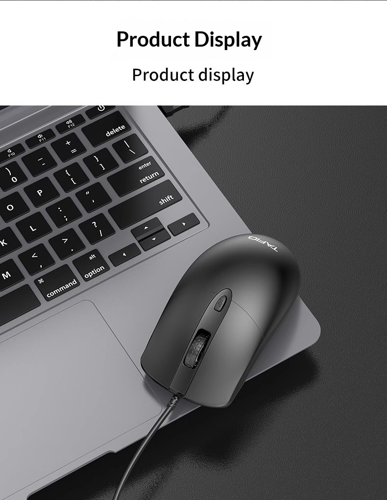 Ratón periférico silencioso con cable Digitex para ordenador portátil, de escritorio, USB, para el hogar y la oficina_voghion.com