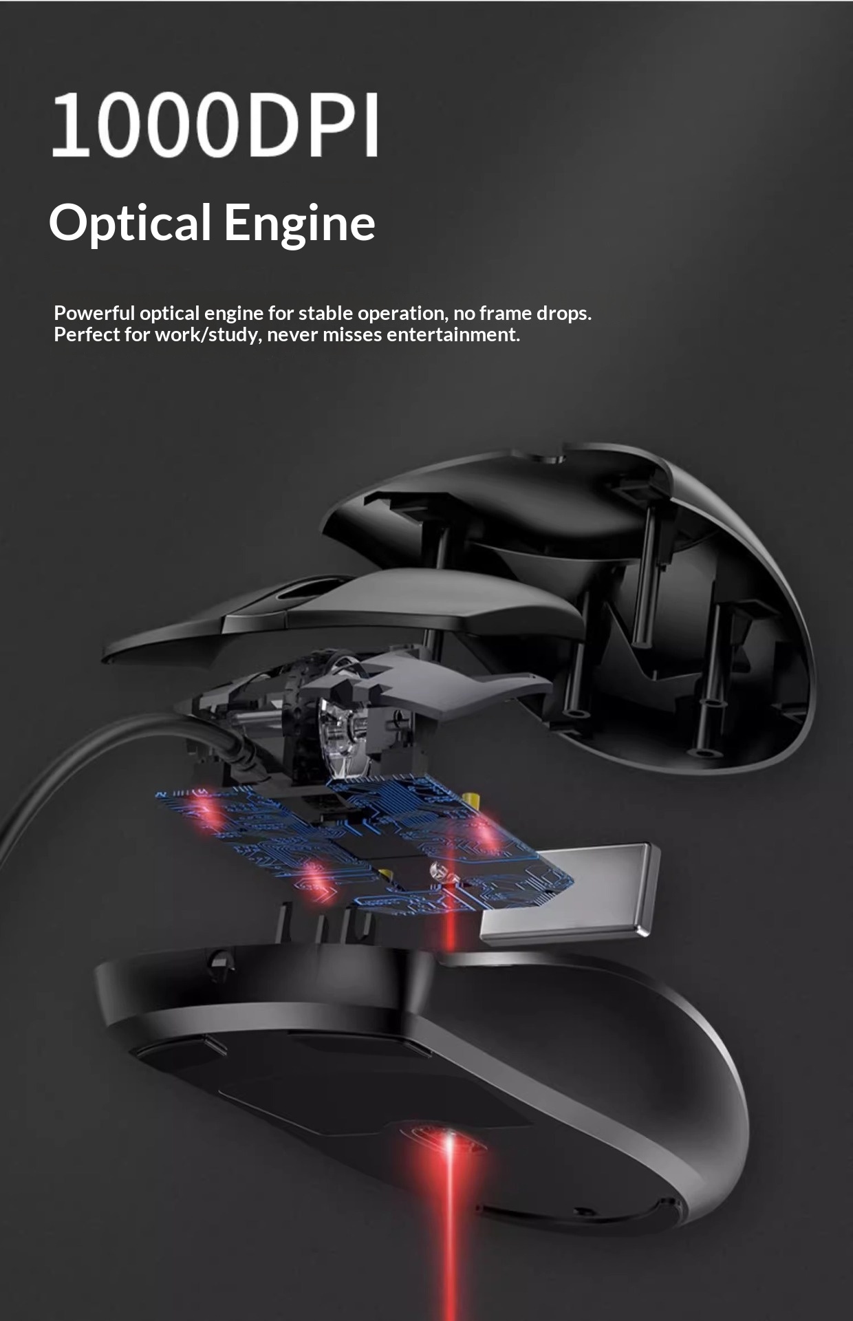 Ratón periférico silencioso con cable Digitex para ordenador portátil, de escritorio, USB, para el hogar y la oficina_voghion.com