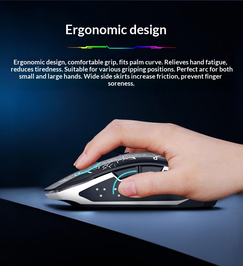 Digitex Wrangler Kabellose Lade- und Geräuschlose Dual-Modus-Bluetooth-Maus für Büro, Gaming und Laptop_voghion.com