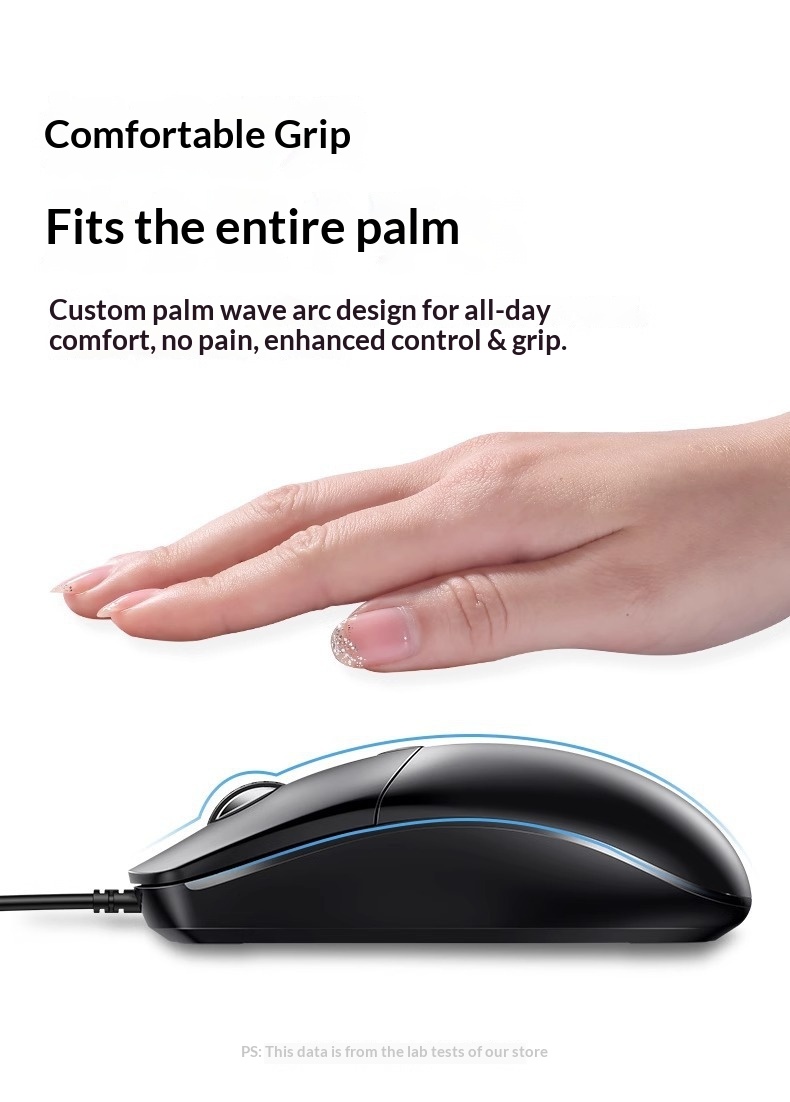 Ratón periférico silencioso con cable Digitex para ordenador portátil, de escritorio, USB, para el hogar y la oficina_voghion.com