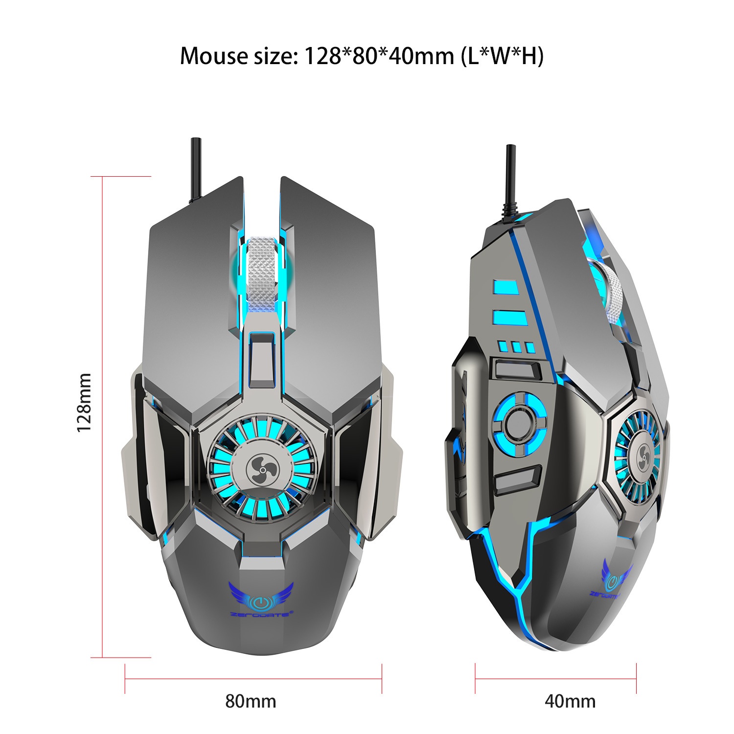 Digitex Digitex Source Factory Cooling Fan Wired Ro Programming RGB Lighting Gaming Competitive Computer Mouse Wholesale_voghion.com