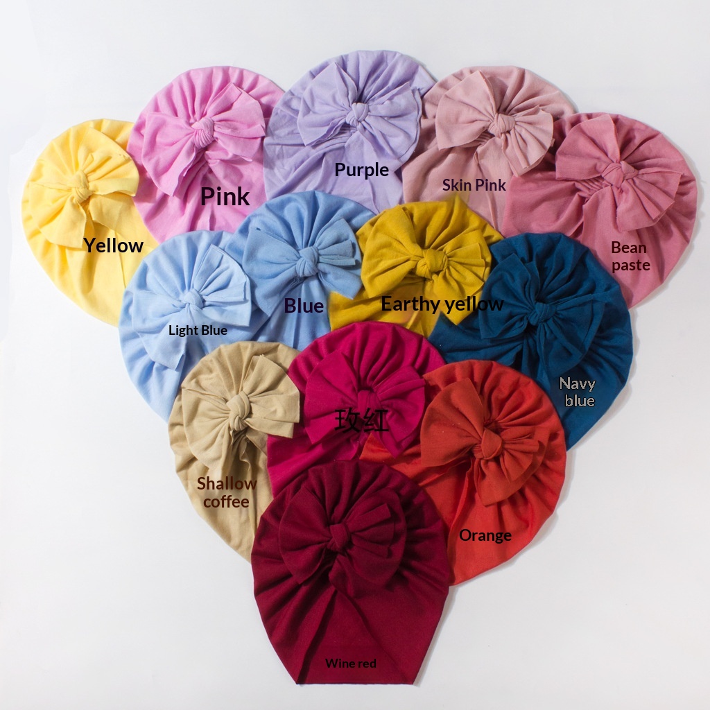 Novo gorro infantil de verão com laço, cor sólida e design fofo._voghion.com