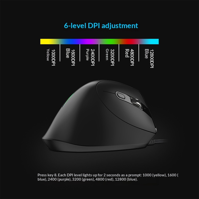 Digitex Digitex ZELOTES Master T50 RGB Dikey Kavrama Ergonomik Programlama Oyun Kablolu Fare Dizüstü Bilgisayar İçin_voghion.com