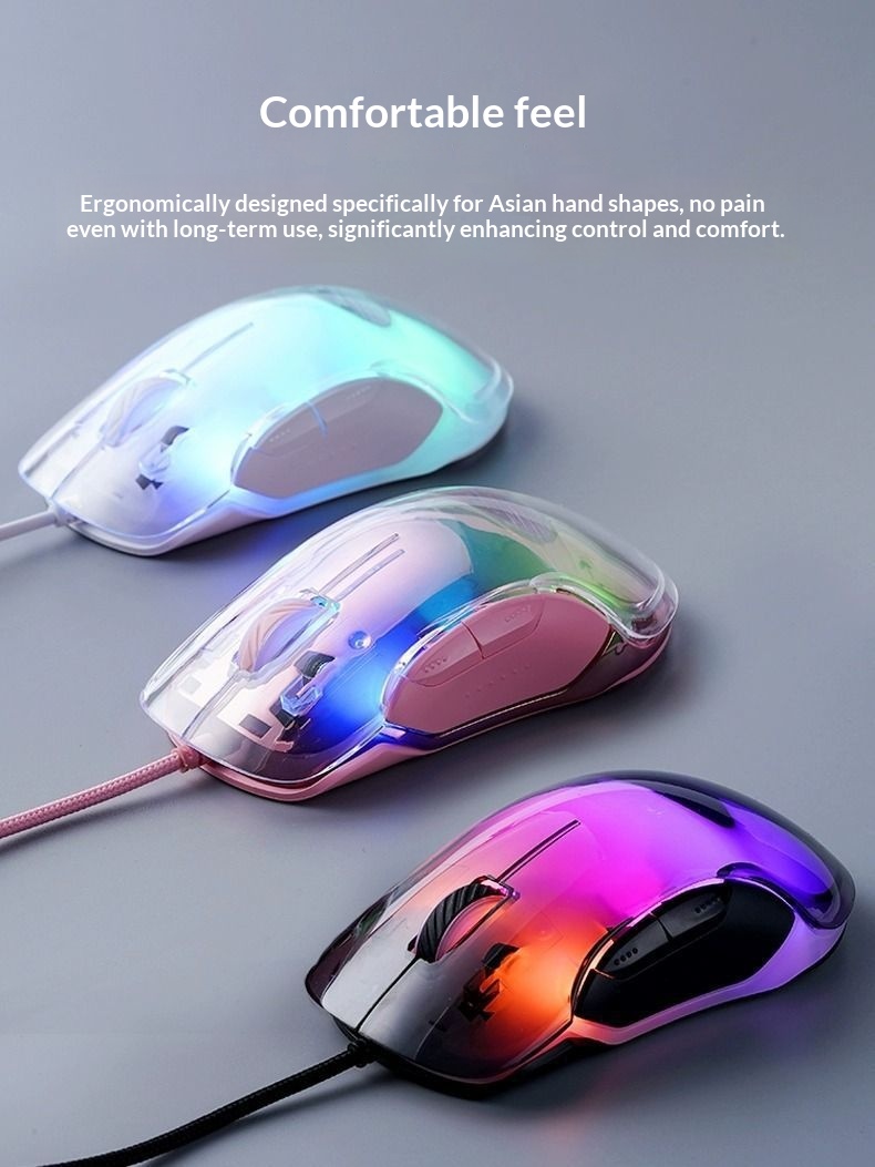 Digitex Digitex Compatible With G702 Gaming Mouse Wired Laptop Desktop Computer RGB Fully Transparent Backlit Office_voghion.com