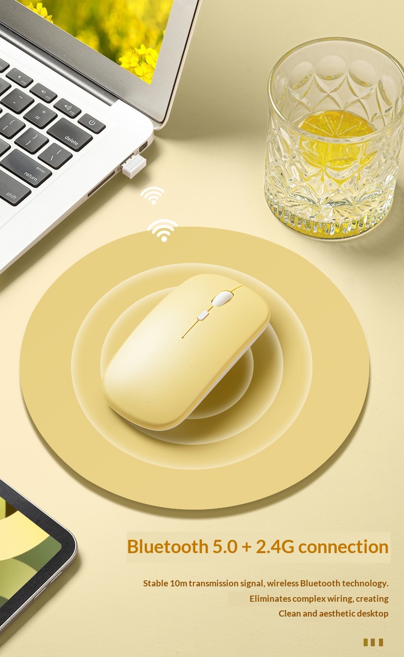 Digitex Digitex Wireless Bluetooth Mouse Compatible With IPad Phone Tablet Keyboard 2.4G USB Dual Single Mode Silent Charging Model_voghion.com