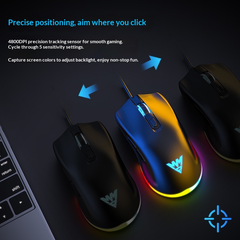 Souris de bureau/gaming Digitex Wrangler M1 Silent, rétroéclairée, mécanique, pour ordinateur portable avec programmation macro_voghion.com