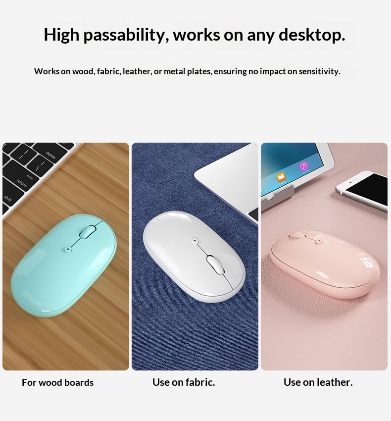 Digitex Digitex BOW Bluetooth Dual-Mode Wireless Mouse Silent Rechargeable Compatible With IPad Tablet Phone Three-Mode Ergonomic Design_voghion.com