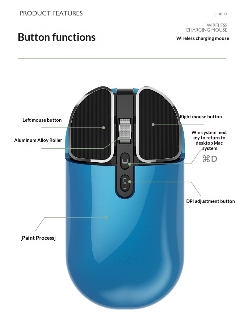 Digitex Source Factory Kabellose Bluetooth Dual-Mode-Maus für Büro und Beruf, mechanische, geräuscharme Maus aus Metall, Geschenk, auf Lager_voghion.com