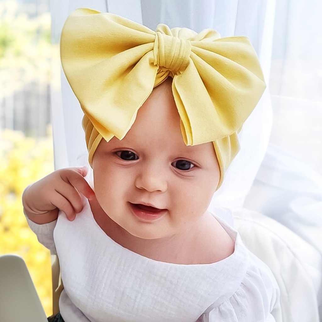 Novo gorro infantil de verão com laço, cor sólida e design fofo._voghion.com