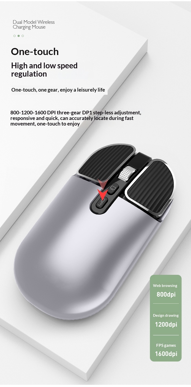 Digitex Source Factory Kabellose Bluetooth Dual-Mode-Maus für Büro und Beruf, mechanische, geräuscharme Maus aus Metall, Geschenk, auf Lager_voghion.com