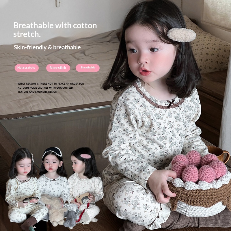 ToyPulse Baby Wool Stretch A-Class Winter Girls Homewear Autumn Outfit Infant Home Pajamas Set_voghion.com