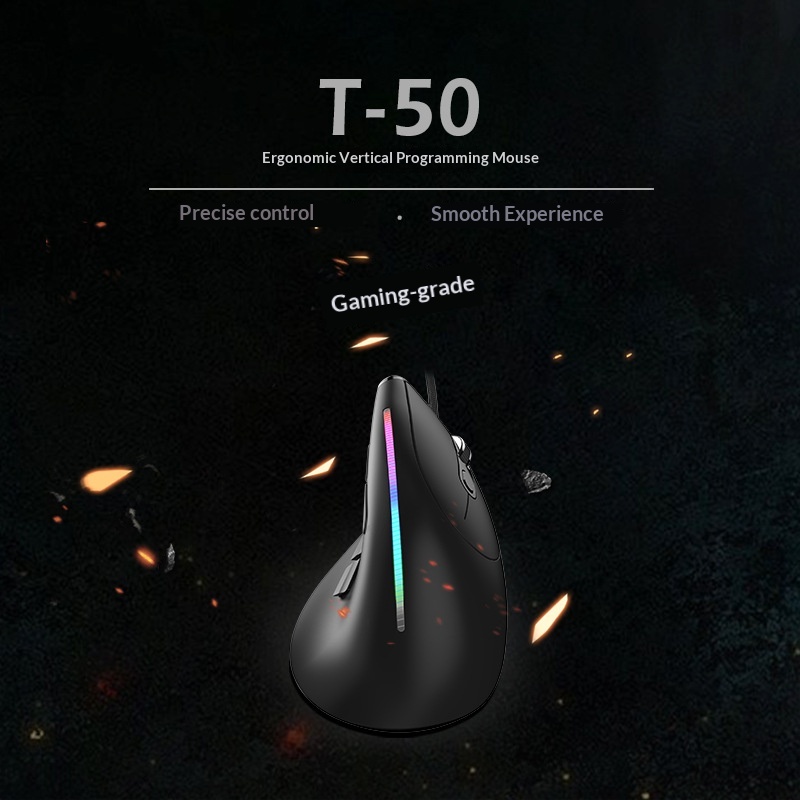 Digitex Digitex ZELOTES Master T50 RGB Dikey Kavrama Ergonomik Programlama Oyun Kablolu Fare Dizüstü Bilgisayar İçin_voghion.com