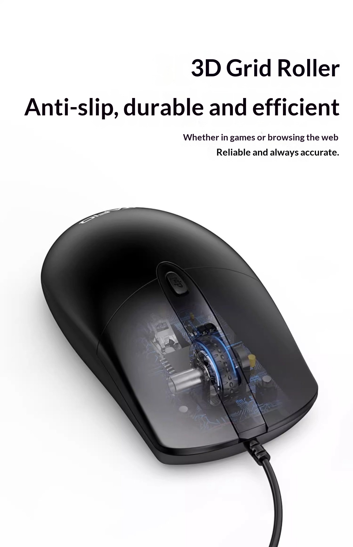 Ratón periférico silencioso con cable Digitex para ordenador portátil, de escritorio, USB, para el hogar y la oficina_voghion.com