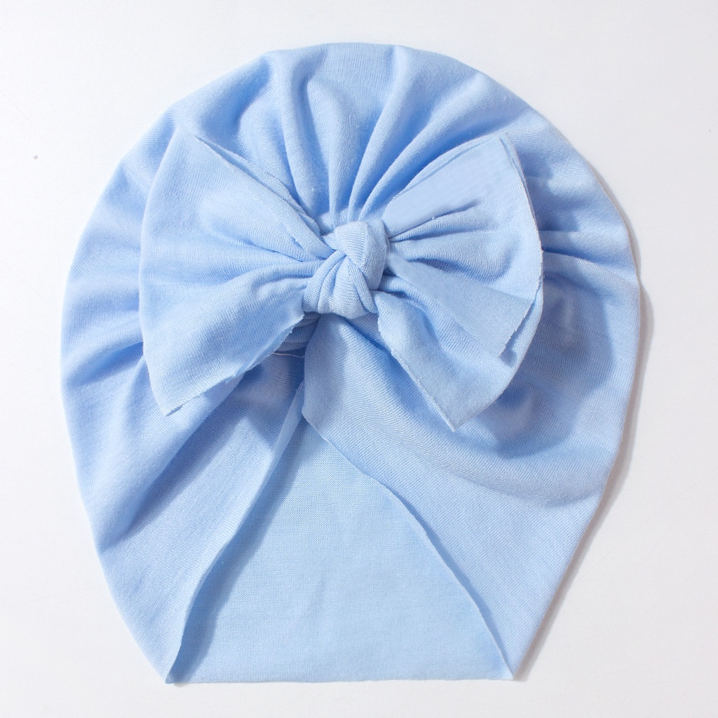 Novo gorro infantil de verão com laço, cor sólida e design fofo._voghion.com