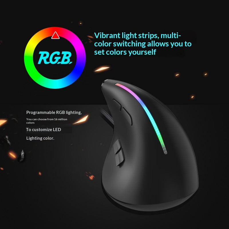 Digitex Digitex ZELOTES Master T50 RGB Dikey Kavrama Ergonomik Programlama Oyun Kablolu Fare Dizüstü Bilgisayar İçin_voghion.com