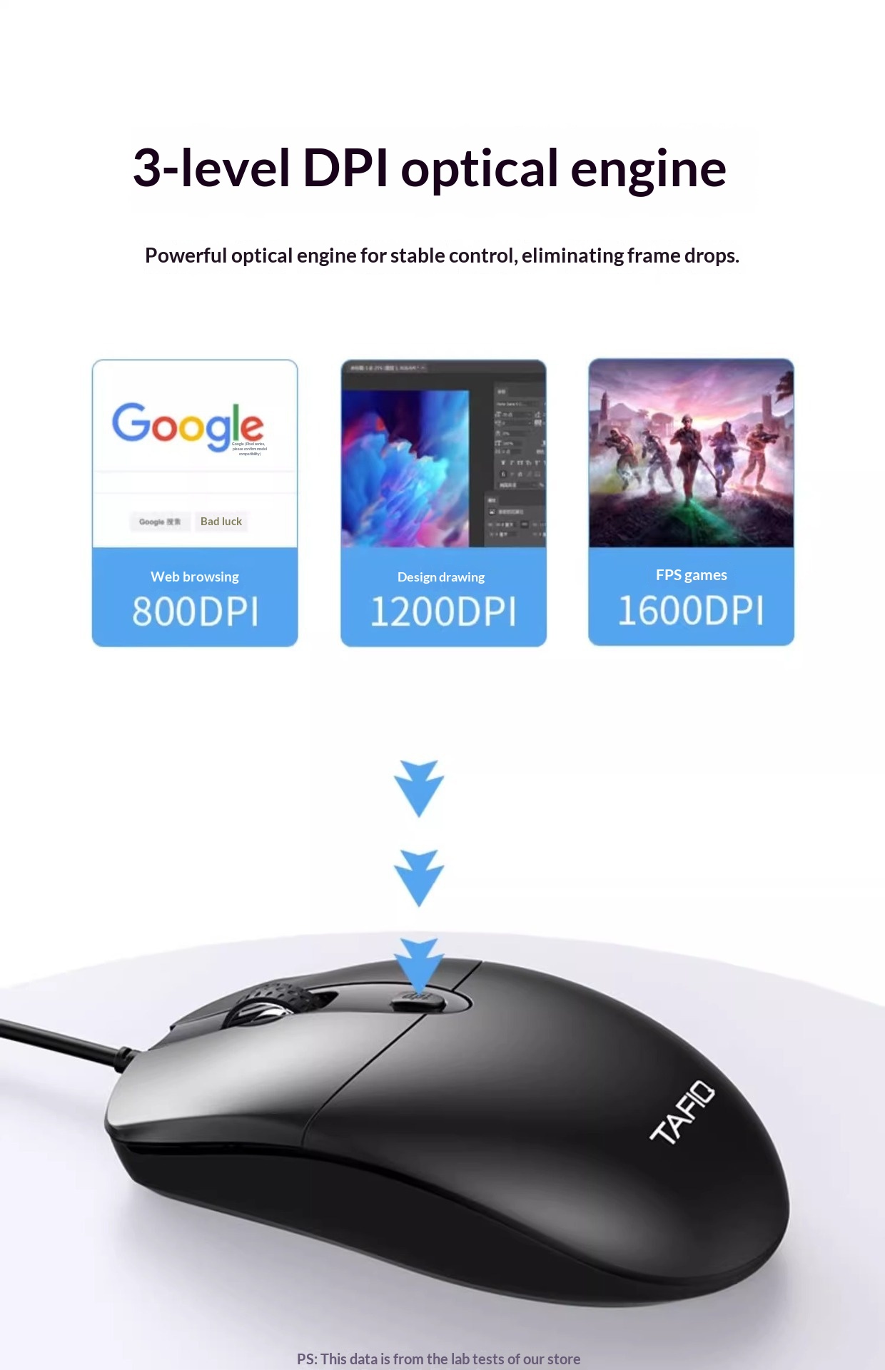 Ratón periférico silencioso con cable Digitex para ordenador portátil, de escritorio, USB, para el hogar y la oficina_voghion.com