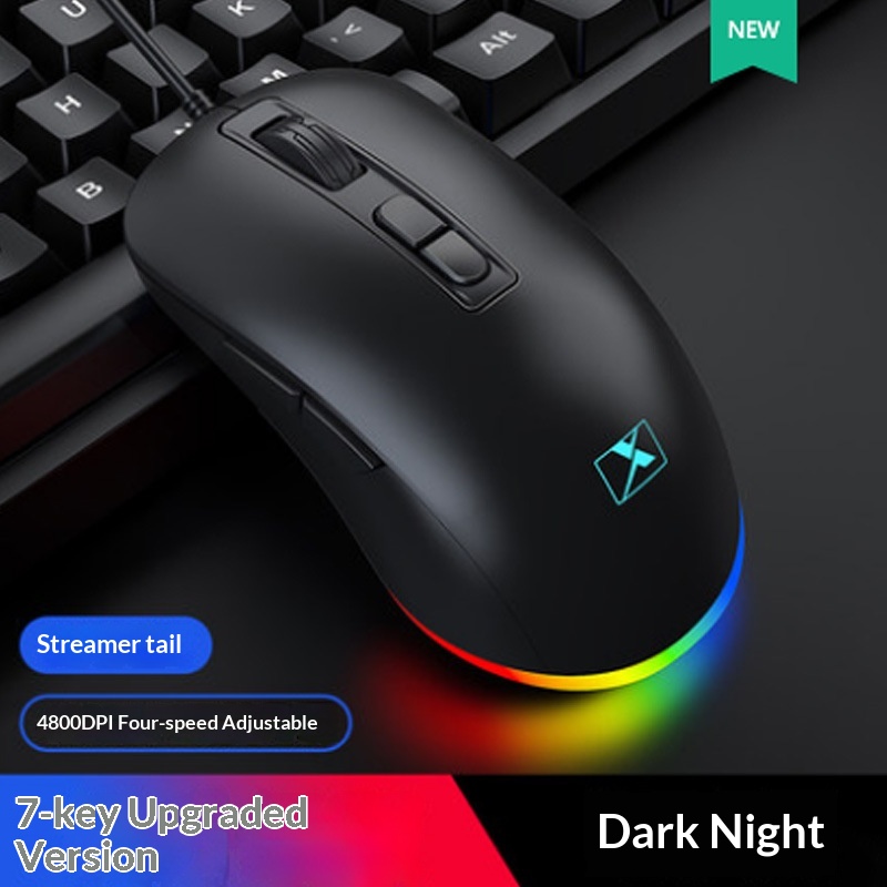 Digitex Xinmeng 383B Mechanische, kabelgebundene Gaming-Maus mit variabler Geschwindigkeit und 7D-Technologie, leuchtend und ergonomisch_voghion.com