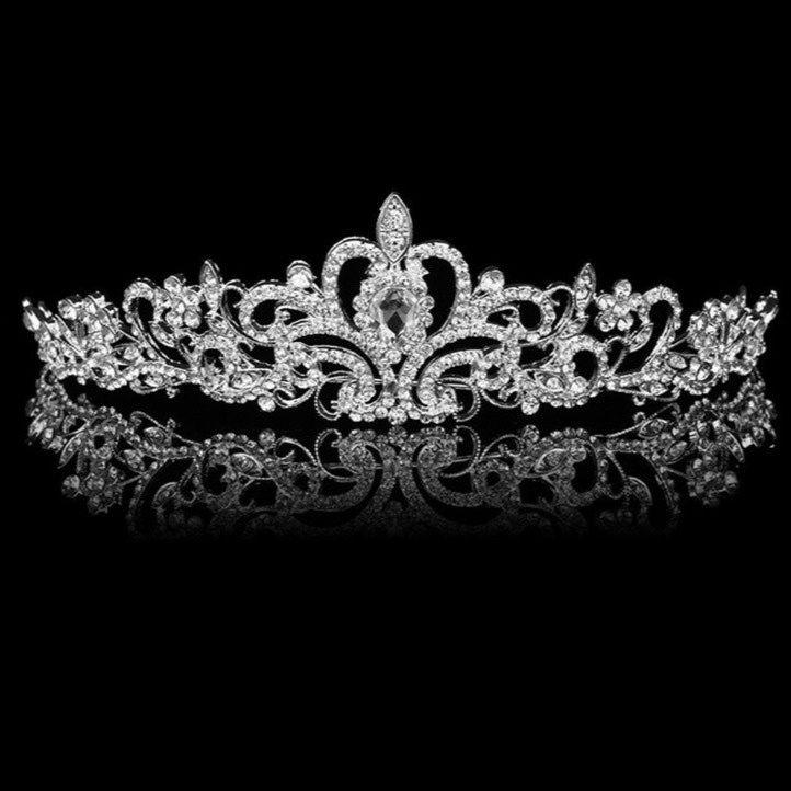 Lillian European And American Headpiece Bride Wedding Birthday Hair Accessories Rhinestone Crystal Crown Manufacturer Wholesale_voghion.com