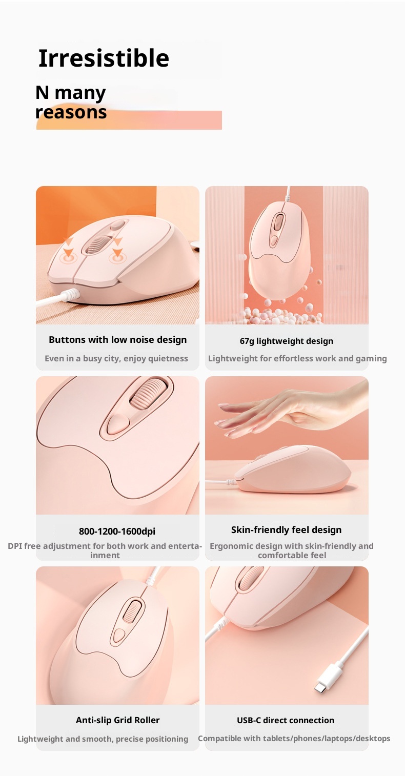 Digitex Digitex New Private Model Typec Interface Silent Button Wired Gaming Mouse_voghion.com