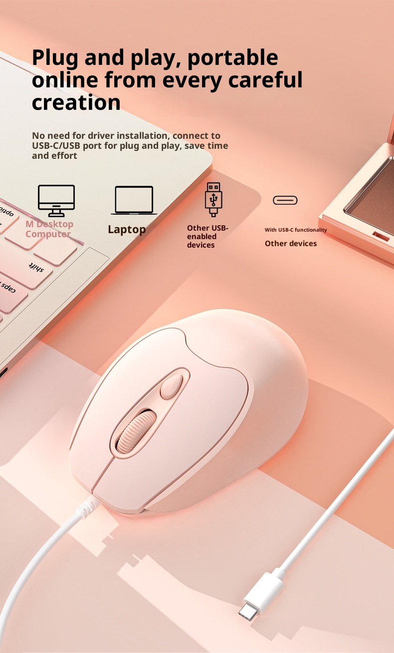 Digitex Digitex New Private Model Typec Interface Silent Button Wired Gaming Mouse_voghion.com