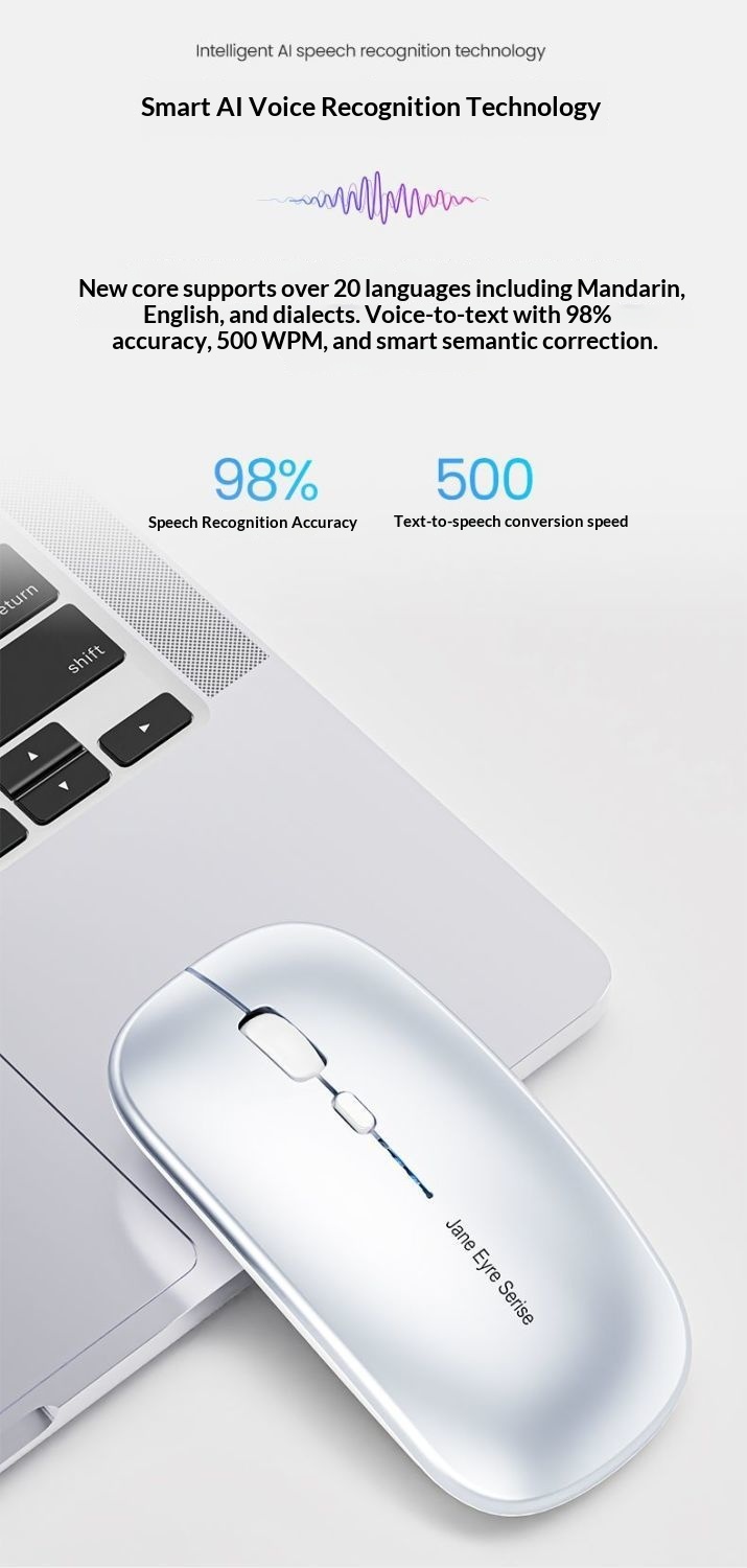 Digitex Digitex Forerunner AI Typing Mouse Wireless Bluetooth Smart Input Translation Rechargeable Office Silent Voice Control_voghion.com