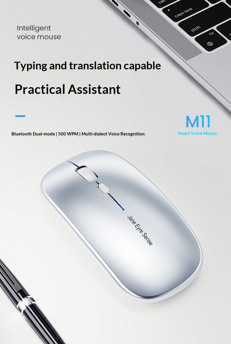 Digitex Digitex Forerunner AI Typing Mouse Wireless Bluetooth Smart Input Translation Rechargeable Office Silent Voice Control_voghion.com