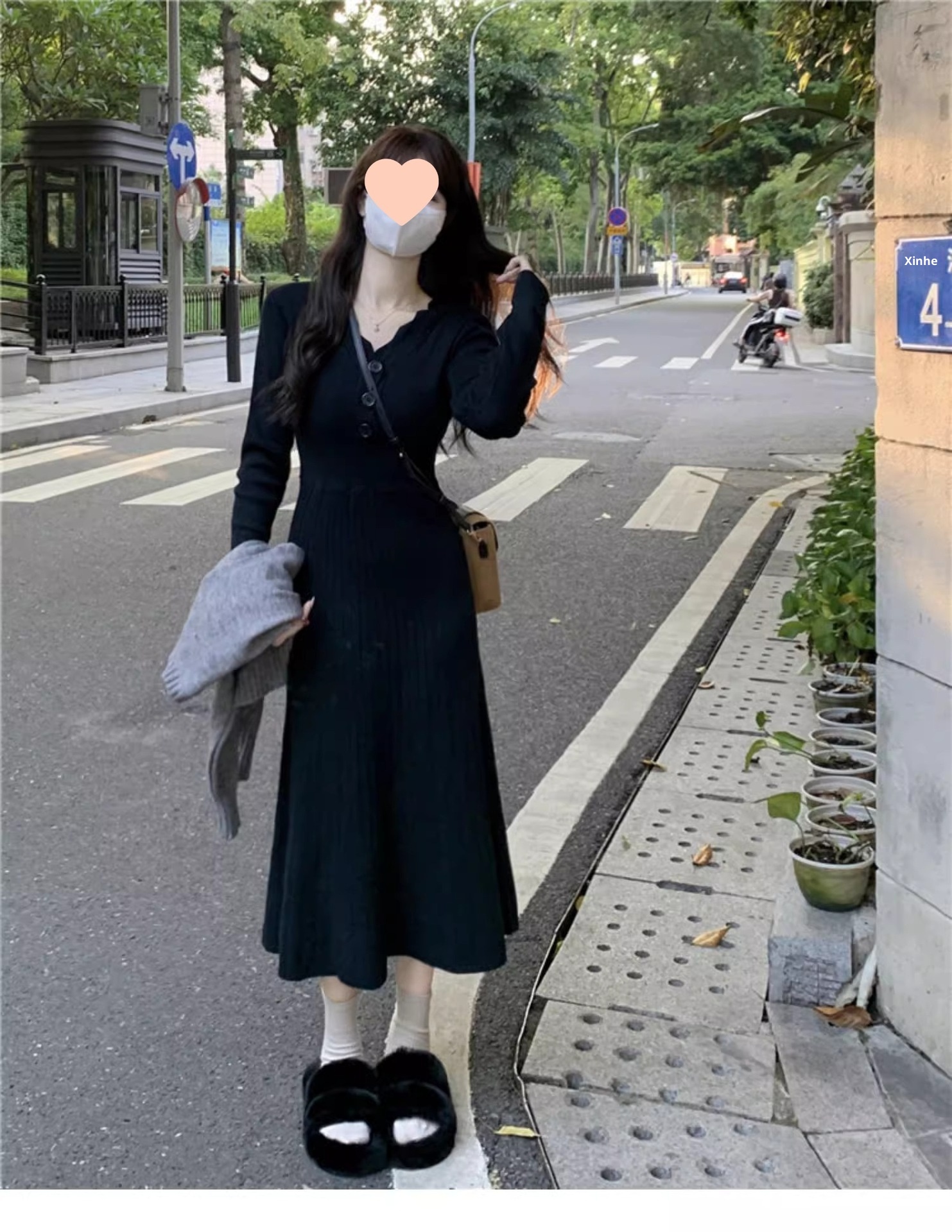 girl Black Collar Knitted Sweater Women, Suitable Spring, Autumn, And Winter, Can Be Paired With A Coat, Base Layer Design,_voghion.com