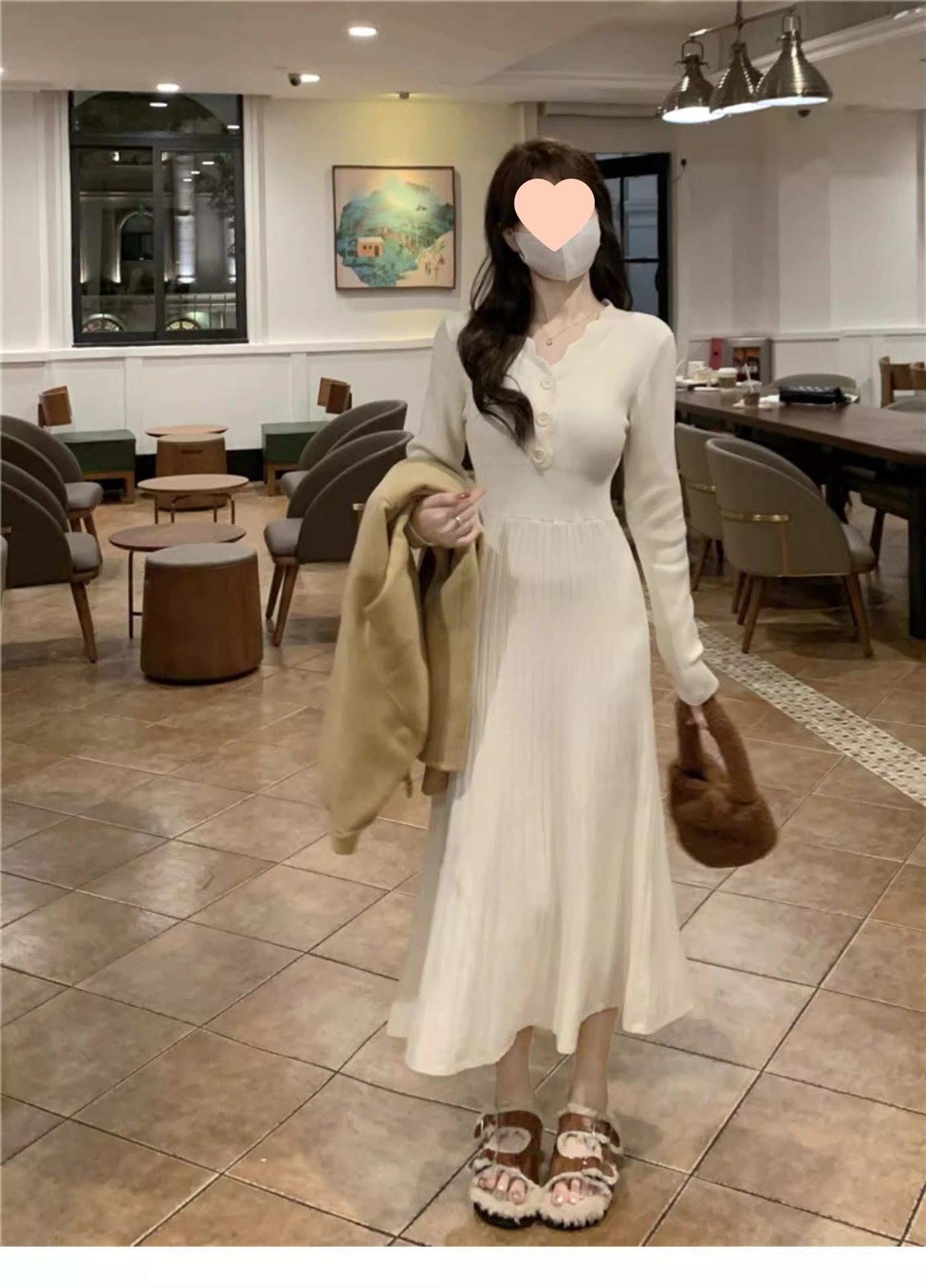 girl Black Collar Knitted Sweater Women, Suitable Spring, Autumn, And Winter, Can Be Paired With A Coat, Base Layer Design,_voghion.com