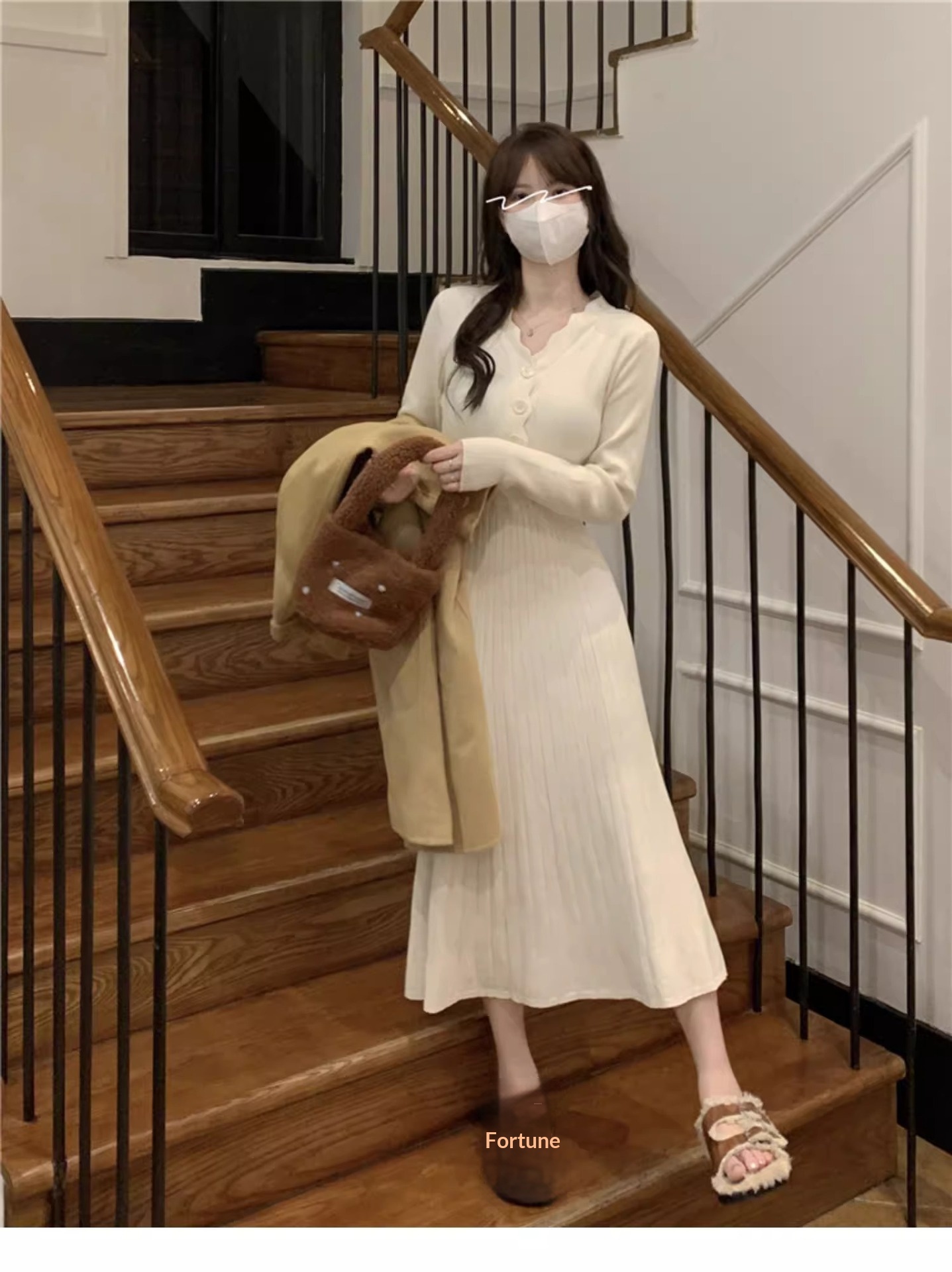 girl Black Collar Knitted Sweater Women, Suitable Spring, Autumn, And Winter, Can Be Paired With A Coat, Base Layer Design,_voghion.com