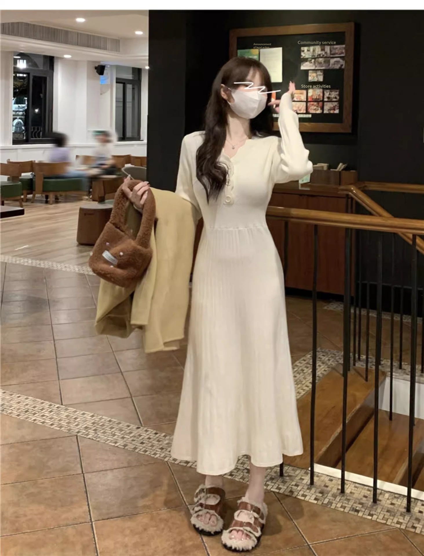 girl Black Collar Knitted Sweater Women, Suitable Spring, Autumn, And Winter, Can Be Paired With A Coat, Base Layer Design,_voghion.com