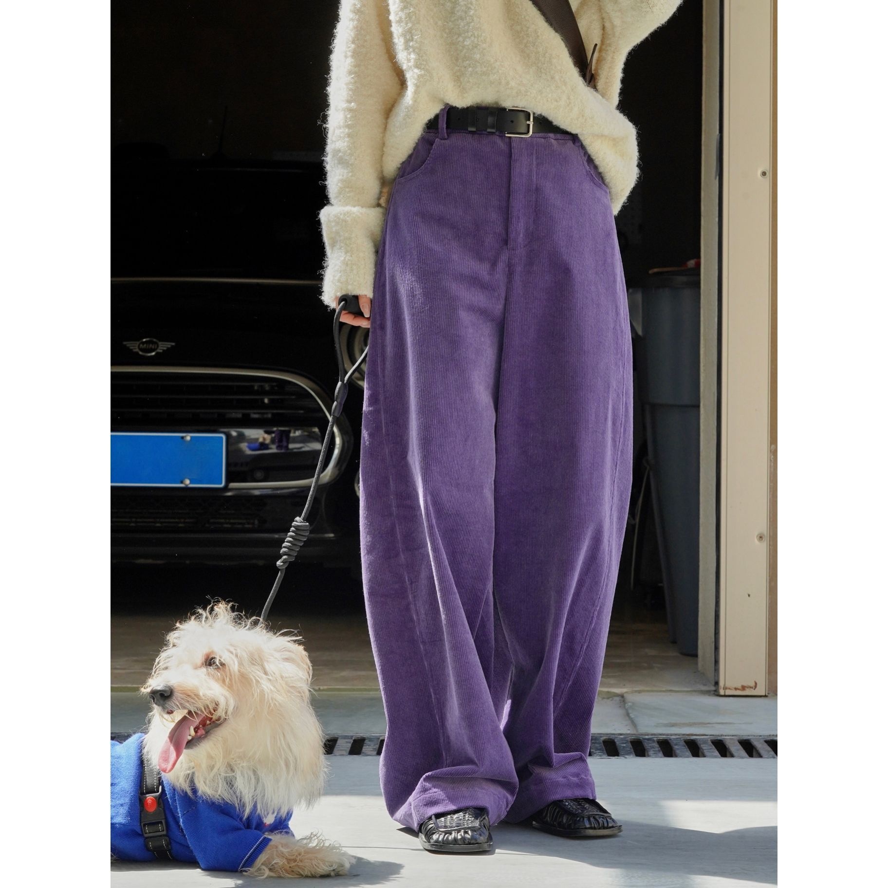 girl Louvre Winter New Korean Style Fashionable Lazy Corduroy Casual Straight Loose Slimming Warm Long Pants For Women Thick_voghion.com