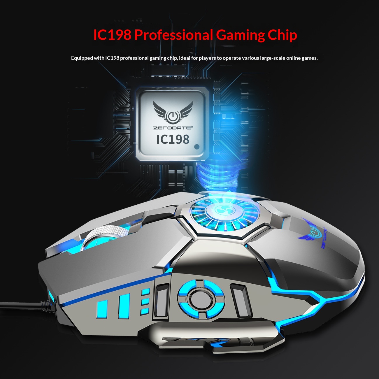 Digitex Digitex Source Factory Cooling Fan Wired Ro Programming RGB Lighting Gaming Competitive Computer Mouse Wholesale_voghion.com