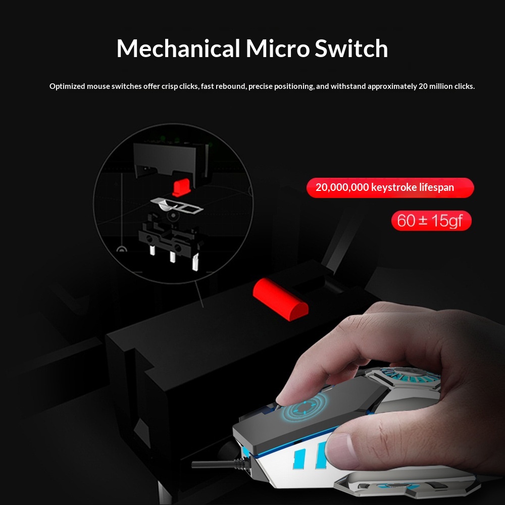 Digitex Digitex Source Factory Cooling Fan Wired Ro Programming RGB Lighting Gaming Competitive Computer Mouse Wholesale_voghion.com