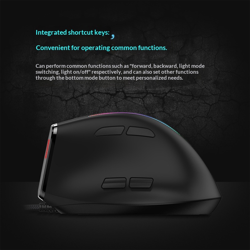 Digitex Digitex ZELOTES Master T50 RGB Dikey Kavrama Ergonomik Programlama Oyun Kablolu Fare Dizüstü Bilgisayar İçin_voghion.com