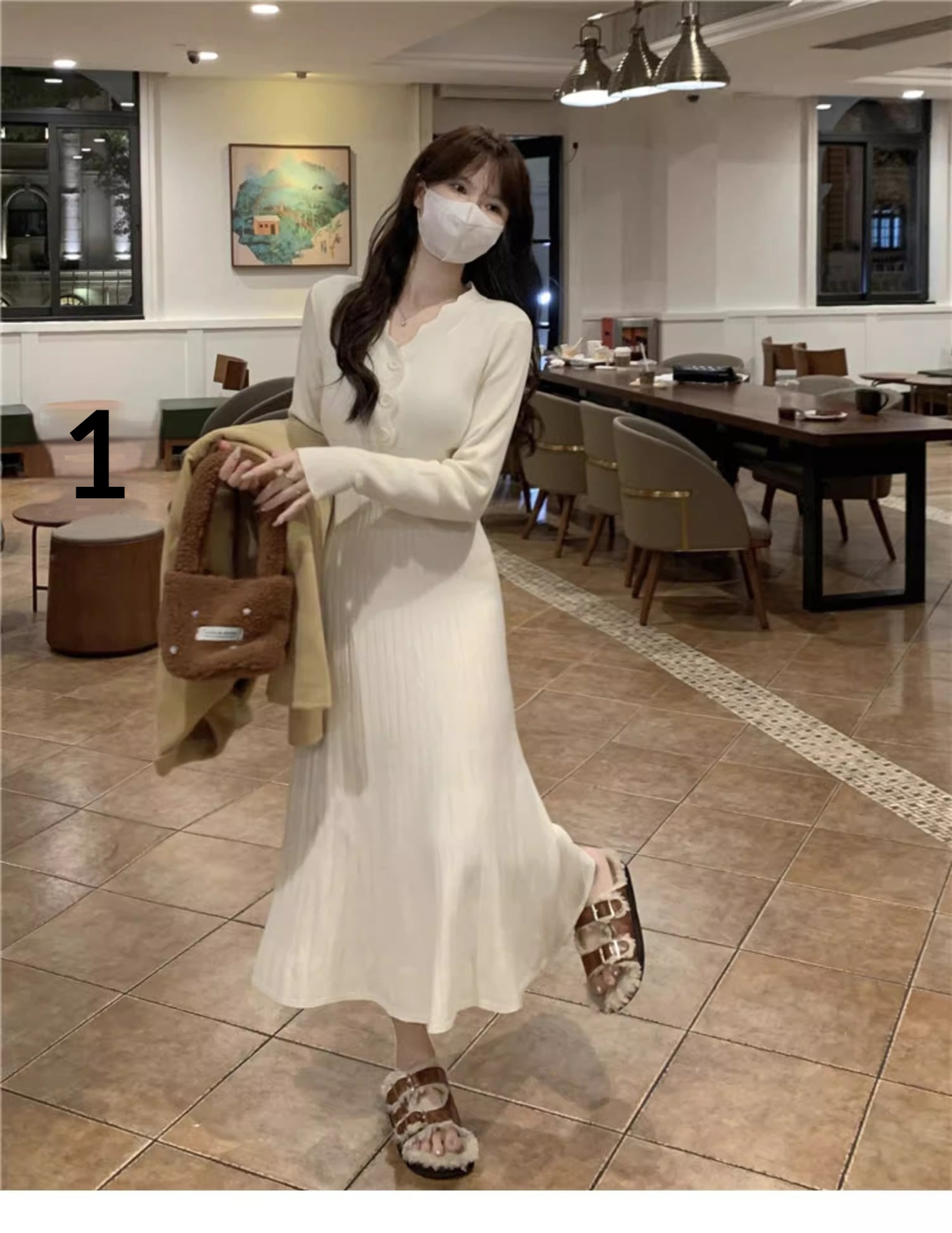 girl Black Collar Knitted Sweater Women, Suitable Spring, Autumn, And Winter, Can Be Paired With A Coat, Base Layer Design,_voghion.com