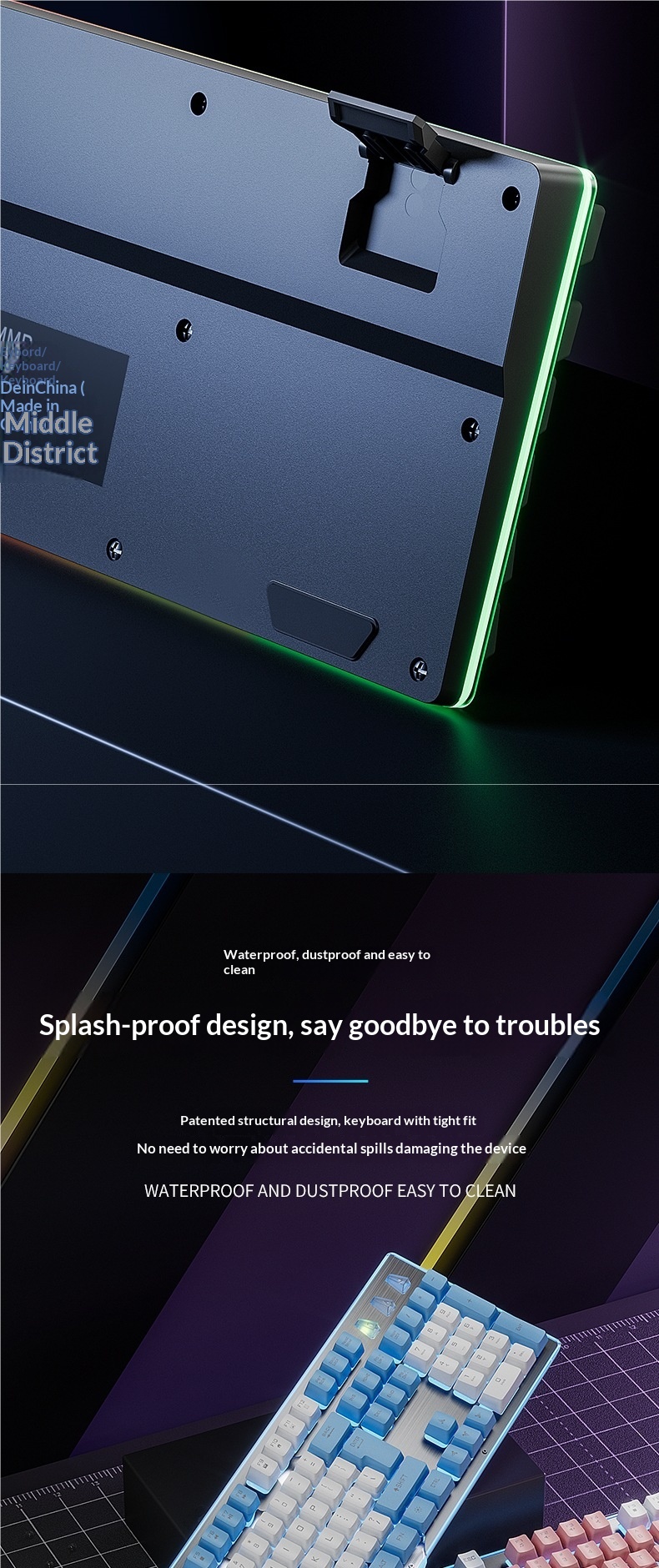 Digitex Wrangler Mechanisches Tippgefühl Kabelgebundenes/Kabelloses Gaming-Set für Computer, E-Sport, Tastatur, Maus und Headset (3-teilig)_voghion.com