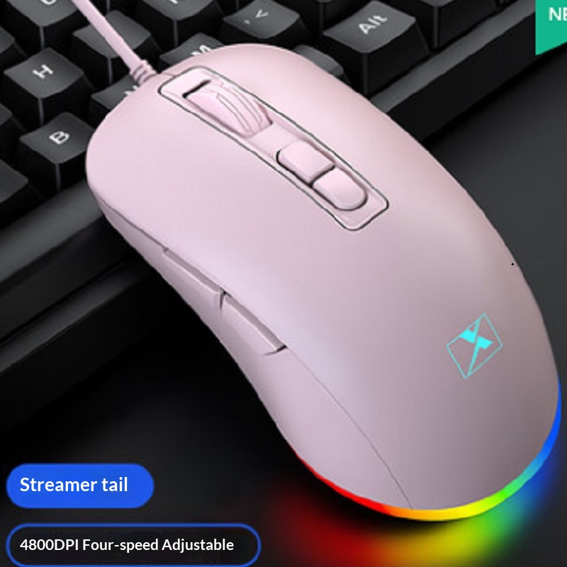 Digitex Xinmeng 383B Mechanische, kabelgebundene Gaming-Maus mit variabler Geschwindigkeit und 7D-Technologie, leuchtend und ergonomisch_voghion.com