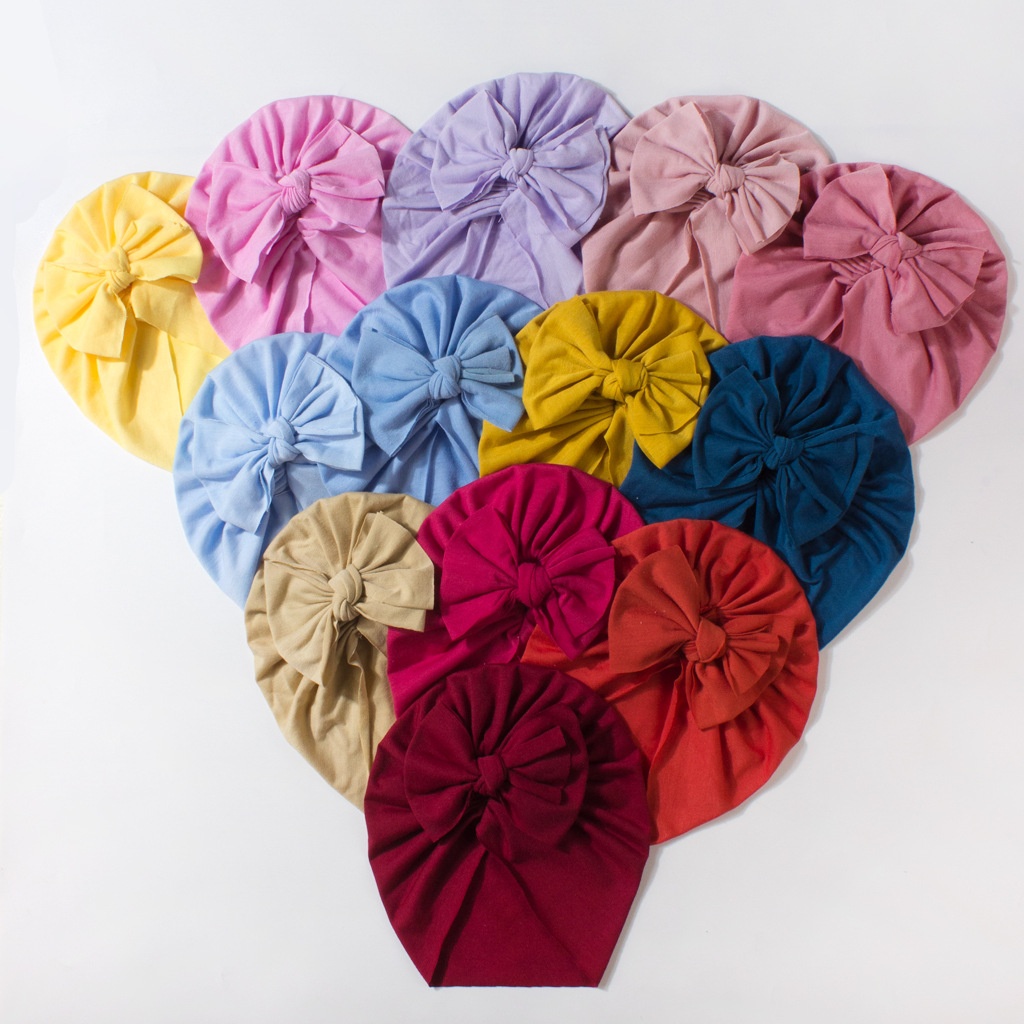 Novo gorro infantil de verão com laço, cor sólida e design fofo._voghion.com