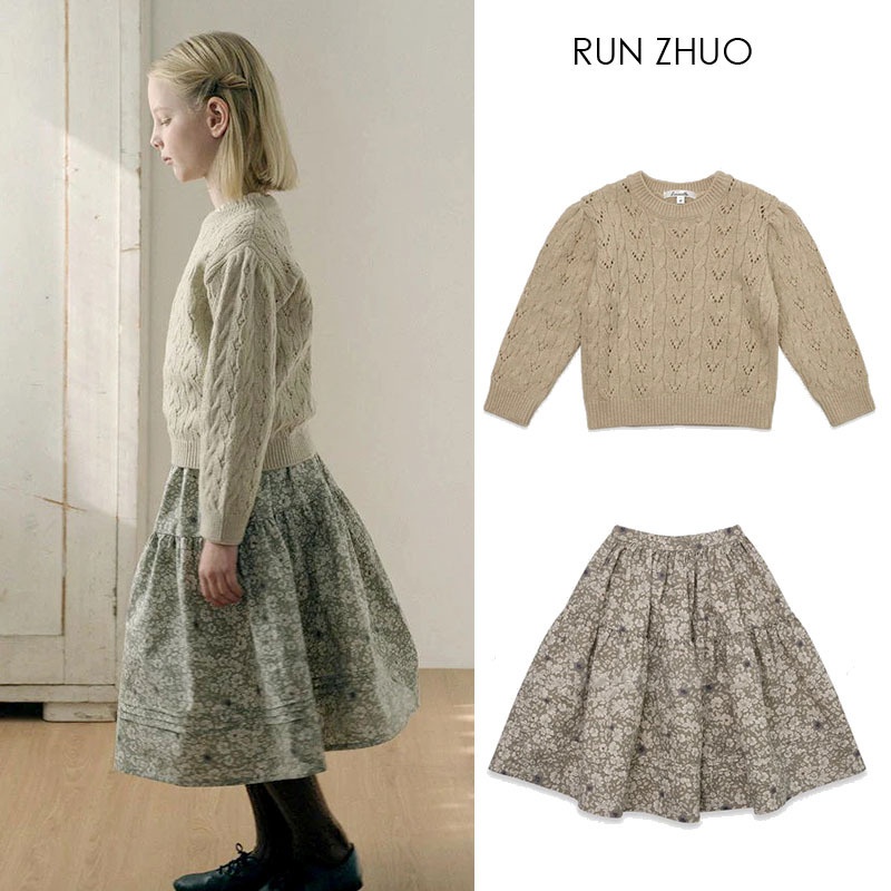 ToyPulse – Auf Lager Herbst/Winter 2025: LOU Pullover aus neuer Wollmischung, Vintage-Print-Rock für Mädchen (Set)_voghion.com