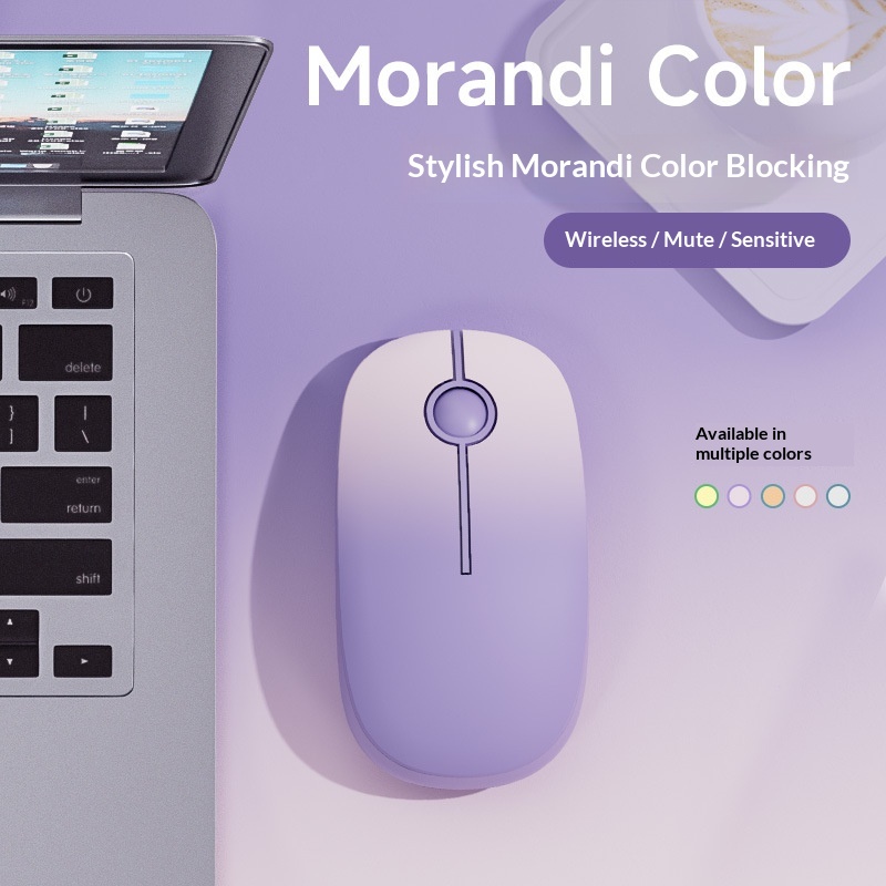 Digitex Digitex Mengzu Fude Purple High-Value Wireless Mouse For Girls Cute Office Silent Laptop Computer Peripheral Wholesale_voghion.com