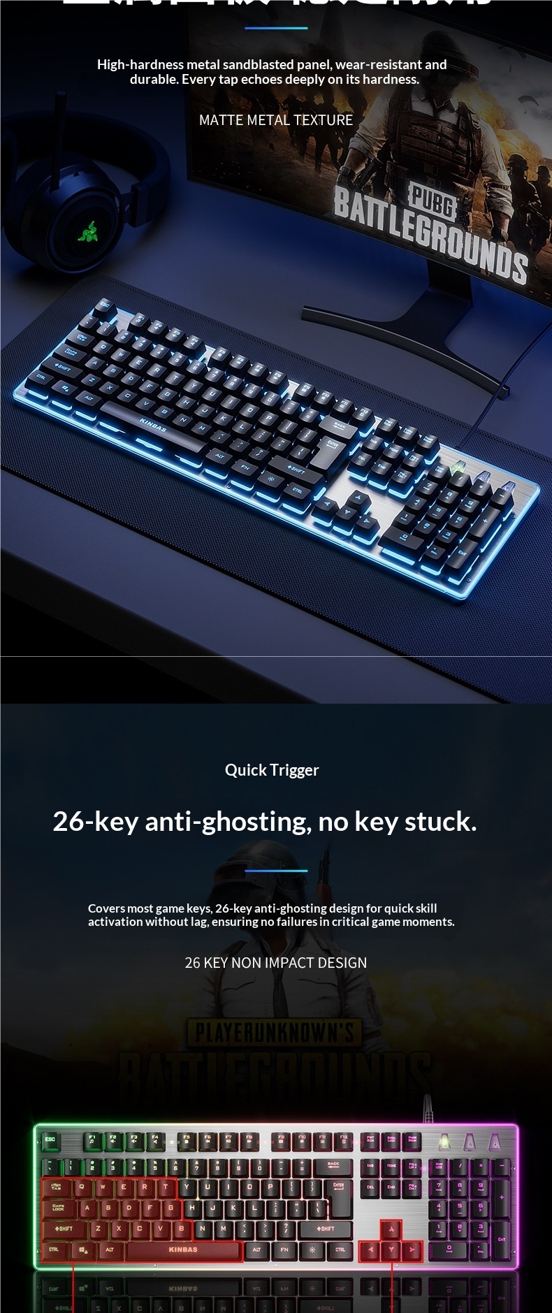Digitex Wrangler Mechanisches Tippgefühl Kabelgebundenes/Kabelloses Gaming-Set für Computer, E-Sport, Tastatur, Maus und Headset (3-teilig)_voghion.com
