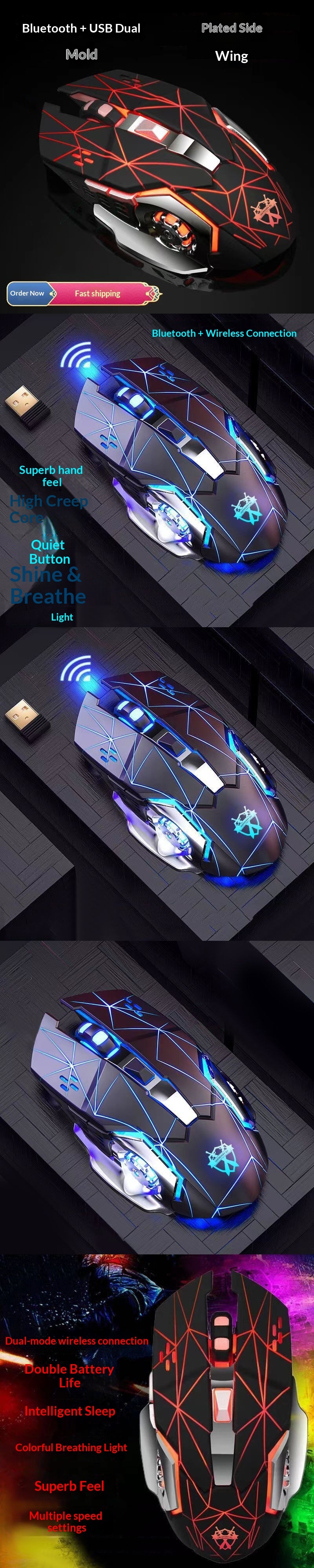 Digitex Digitex Bluetooth Wireless Mouse Type-C Charging, Compatible With Laptop, Desktop, Tablet, Mobile Phone, Gaming, Office, USB_voghion.com