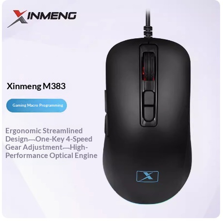 Digitex Xinmeng 383B Mechanische, kabelgebundene Gaming-Maus mit variabler Geschwindigkeit und 7D-Technologie, leuchtend und ergonomisch_voghion.com