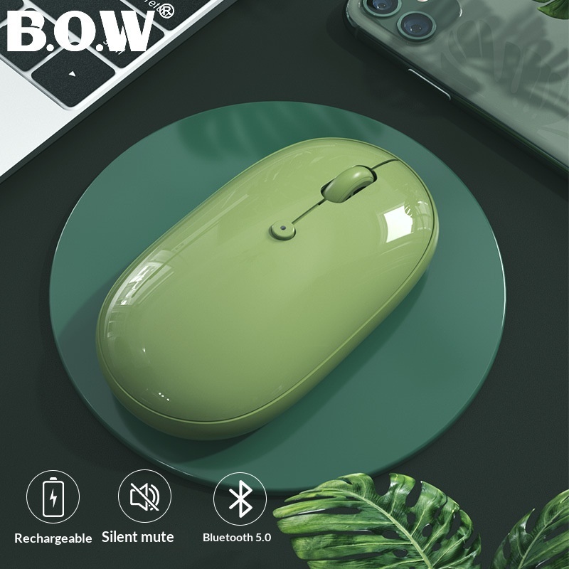Digitex Digitex BOW Bluetooth Dual-Mode Wireless Mouse Silent Rechargeable Compatible With IPad Tablet Phone Three-Mode Ergonomic Design_voghion.com