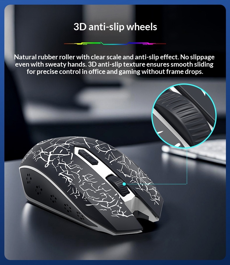 Digitex Wrangler Kabellose Lade- und Geräuschlose Dual-Modus-Bluetooth-Maus für Büro, Gaming und Laptop_voghion.com