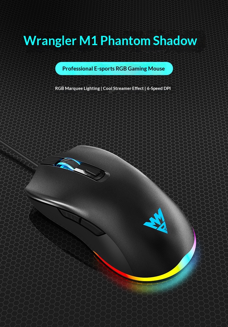 Souris de bureau/gaming Digitex Wrangler M1 Silent, rétroéclairée, mécanique, pour ordinateur portable avec programmation macro_voghion.com