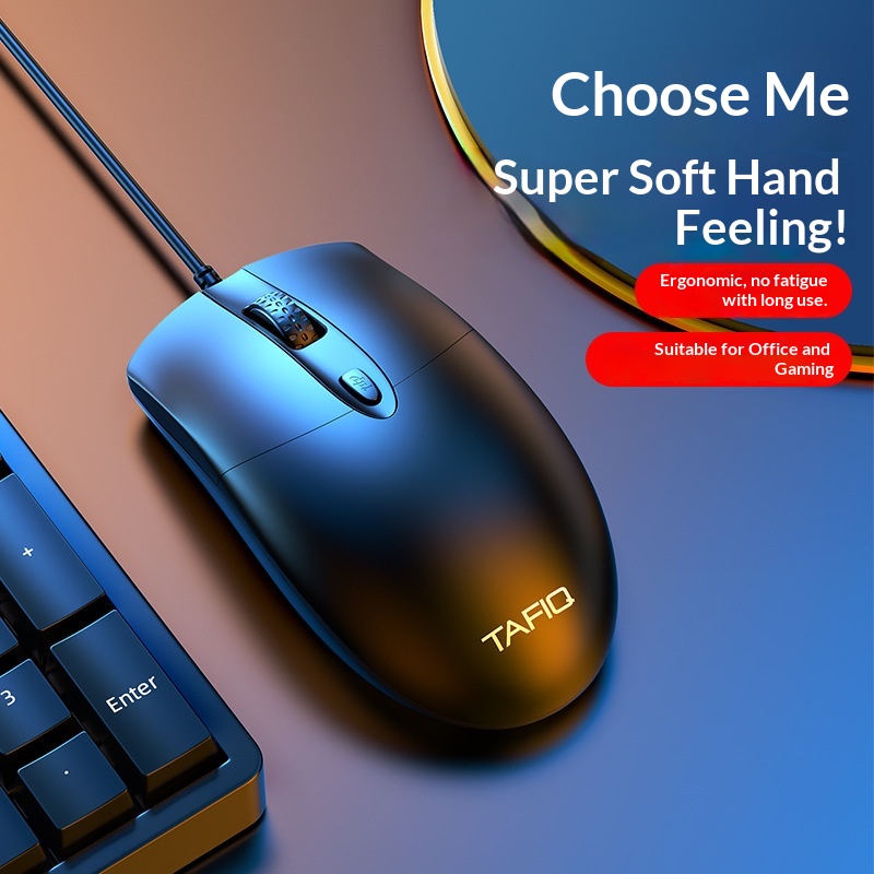 Ratón periférico silencioso con cable Digitex para ordenador portátil, de escritorio, USB, para el hogar y la oficina_voghion.com