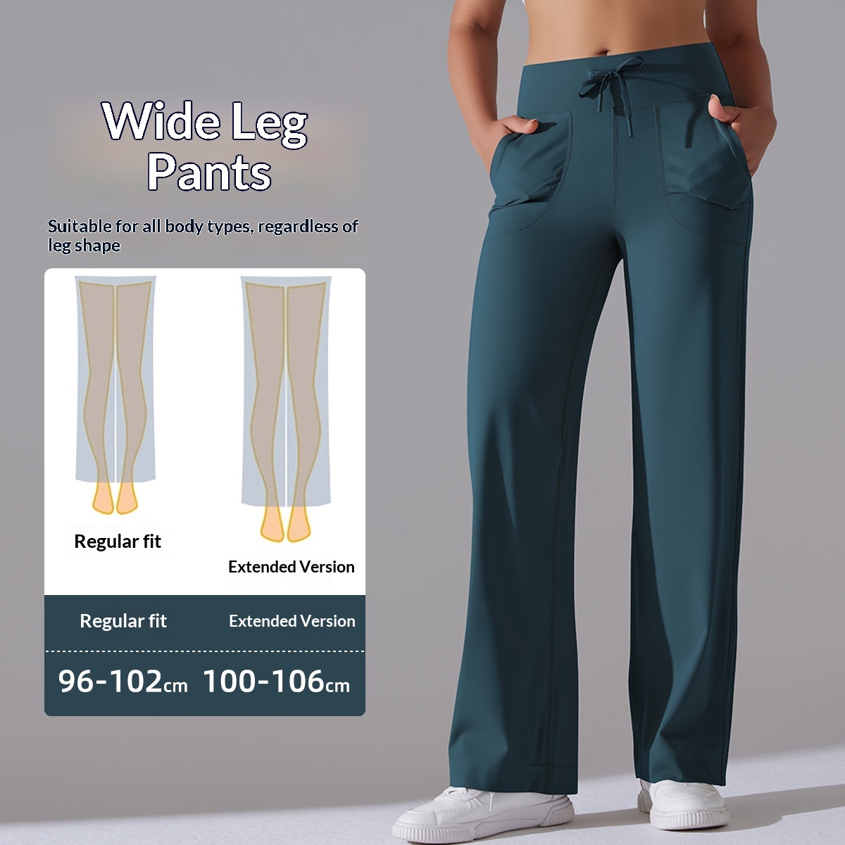 Pantalones de yoga para correr, fitness, transpirables, de cintura alta, elásticos, holgados, informales, con bolsillos y pierna ancha, de nueve puntos, cepillada_voghion.com